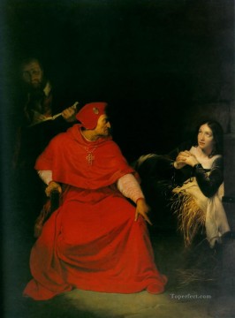  Delaroche Canvas - joan of arc in prison 1824 histories Hippolyte Delaroche